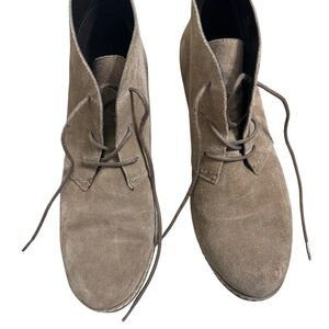 Bjorndal Rachel Wedge Ankle‎ Suede Boot Bootie Size 8 Tan Camel Neutral Comfort